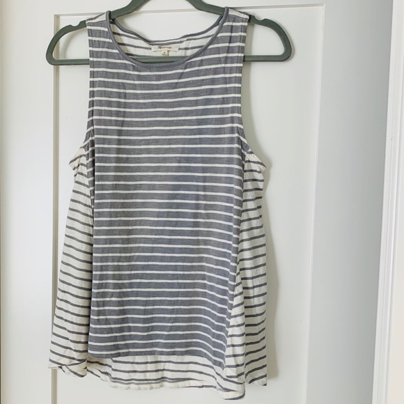 Madewell Forward Seam “Dusk Grey” Stripe Tank - Picture 1 of 6